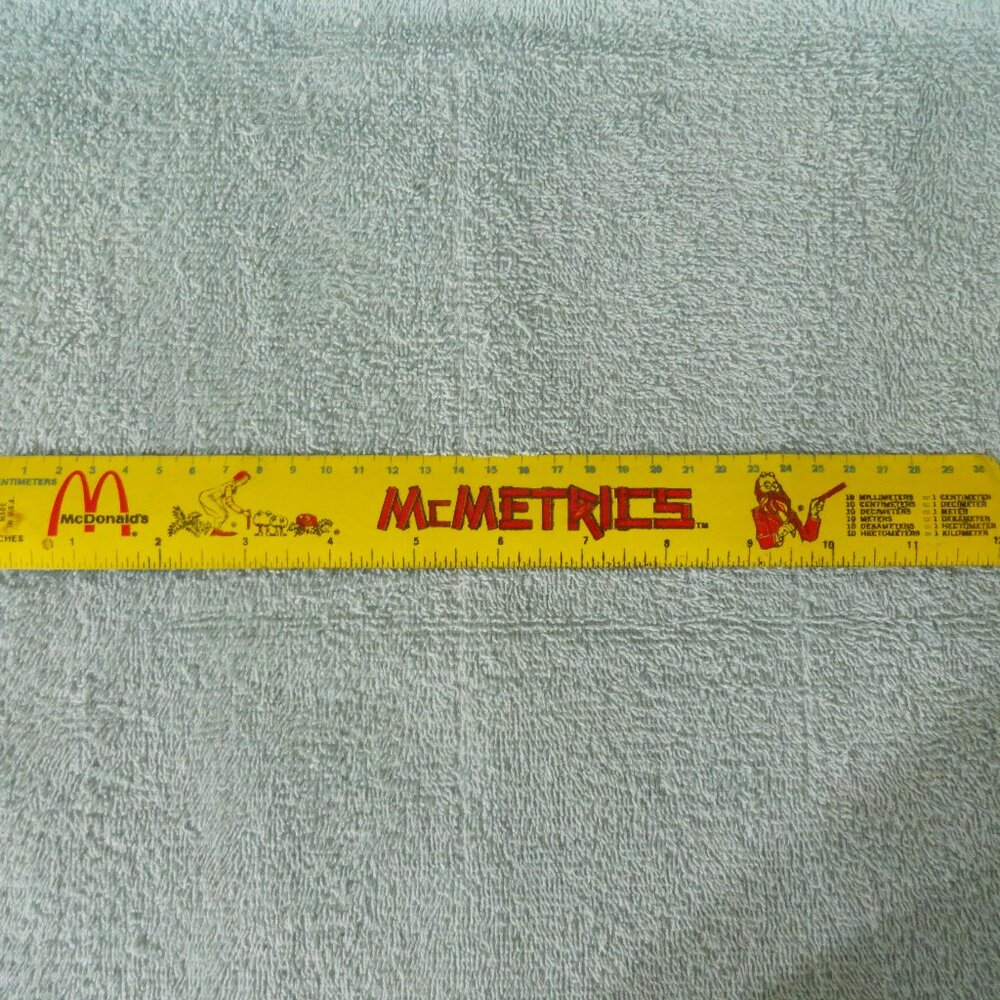 Vintage, McDonald's, McMetrics, aluminum ruler, 1970's